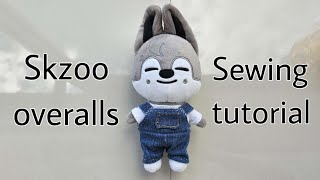 Skzoo overalls sewing tutorial  hand sewn [upl. by Nocaed92]