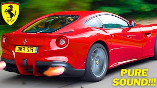 Ferrari F12 Berlinetta Exhaust Sound amp Acceleration Stock  Straight Pipe [upl. by Leeland]