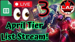 PART3 Working On April Tier List Live Come Help Out New Serpent amp Destroyer Rebalanced Gladiator [upl. by Belita32]