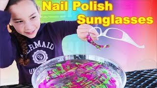 DIY Nail Polish Sunglasses Haschak Sisters [upl. by Ketchum993]