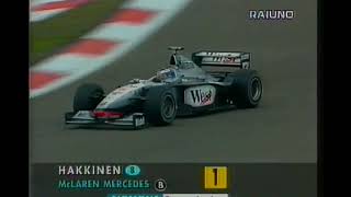 GP Lussemburgo 1998  ITA  Häkkinen sorpassa Schumacher ai box [upl. by Nowad510]