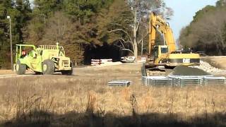 Cat 330 excavator loading Terex pan [upl. by Wolfy]