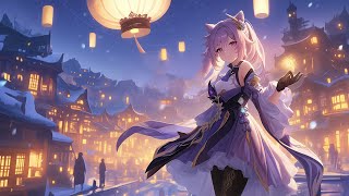 Keqing’s Lofi Lantern Glow 🌕🎶 Relaxing Music to Relieve Stress Anxiety and Depression [upl. by Anahsat]