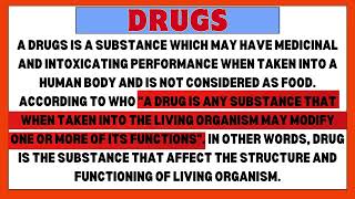 Paragraph on Drugs💉💊 SA Teach [upl. by Gnilrets]