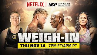 Jake Paul vs Mike Tyson MVP WeighIn  Netflix [upl. by Iseabal938]