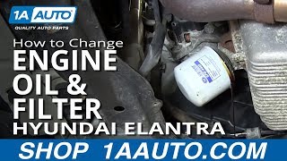 How To Change Engine Oil and Filter 0106 Hyundai Elantra [upl. by Ardnahs]