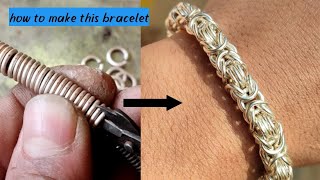 making byzantine chainmail bracelet  how i made this bracelet  paras jewellery workshop [upl. by Drofwarc51]