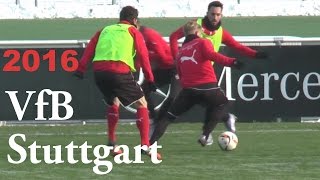 VfB Stuttgart Training Lizenzspieler amp Jürgen Kramny 20012016 vor Start der 1Bundesliga Rückrunde [upl. by Allene363]