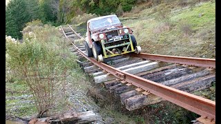 Scary ride up the Northwestern Pacific Railroad along the Eel River years after the railroad closed [upl. by Ecirahs]