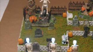 Dept 56 Halloween Village Display  Open Grave Cemetery [upl. by Atirhs]