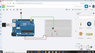 Arduino Tutorials Control a LED with a push Button  tinkercad [upl. by Eelam]