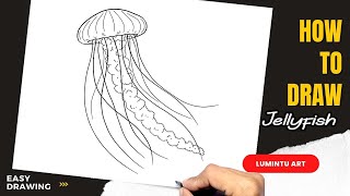 How to draw Jellyfish  Easy Jellyfish Drawing [upl. by Ahsiad]