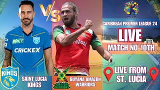 LIVE CARIBBEAN PREMIER LEAGUE 2024  LIVE CPL 10TH MATCH ST LUCIA KINGS VS GUYANA AMAZON WARRIORS [upl. by Sumedocin]