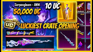 LUCKIEST 50000 UC AWM CRATE OPENING  10 UC LUCK  NEW ULTIMATE SET CRATE OPENING  BGMI [upl. by Tivad]