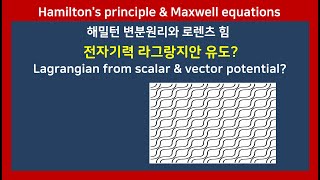 75B 해밀턴 변분원리라그랑주 방정식로렌츠 힘과 전자기 라그랑지안 Lagrangian stationary actionMaxwell equation amp Lorentz force [upl. by Sheri]