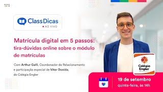 Matrícula digital em 5 passos tiradúvidas online sobre o módulo de matrículas [upl. by Esereht]