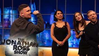 Luke Littler Plays Darts With Millie Bobby Brown Raye amp Rob Beckett  The Jonathan Ross Show [upl. by Neelloc509]