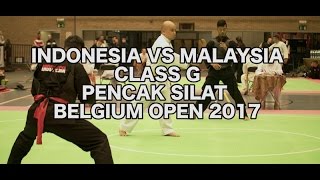 Indonesia VS Malaysia  Class G  Pencak Silat Belgium Open 2017 [upl. by Sasnak]