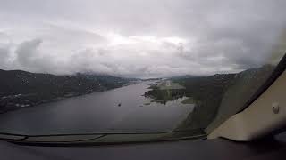 Challenger 300 landing at PAKT Ketchikan AK shooting ILS Y to RWY 11 front window view [upl. by Erdnaet625]