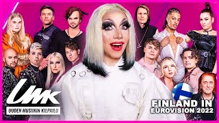 UMK 2022 Reaction  Finland in Eurovision 🇫🇮 ALL SONGS [upl. by Aidin691]