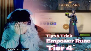 TARISLAND  TIPS AND TRICK Crafting empower rune Tier 4 [upl. by Greysun706]