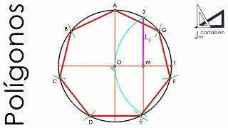 Heptágono inscrito en una circunferencia paso a paso [upl. by Enelcaj75]