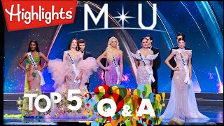 WATCH FINAL TOP 5 QampA PORTION MISS UNIVERSE 2024 FINALS [upl. by Nanni371]