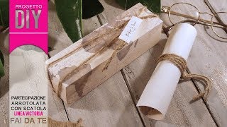 MATRIMONIO FAI DA TE Tutorial Partecipazione con scatola quotVictoriaquot  NOZZE DIY  Come Fare [upl. by Lemuelah]