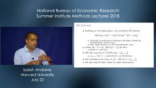 2018 Methods Lecture Isaiah Andrews quotWeak Instruments and What to Do about Themquot [upl. by Roon]