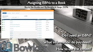 Using Bowker to Assign ISBNs [upl. by Adnarb]