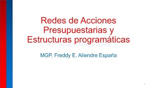 Redes de Acciones Presupuestarias y Estructuras programáticas  POA [upl. by Moskow]