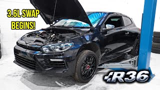 BUILDING AN R36 ENGINE SWAPPED VW SCIROCCO R  PART 2 [upl. by Ailahk]