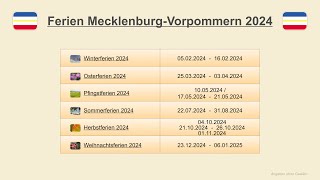 Ferien MecklenburgVorpommern 2024 [upl. by Eceirahs]