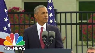 President Obama Marks 15th Anniversary of 911  NBC News [upl. by Ahtrim]