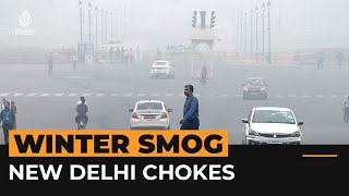 New Delhi chokes as winter haze thickens [upl. by Claus]