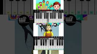 SQUID Game DOLL Theme Vs Finger Family Song  Easy Piano Tune shorts [upl. by Leong49]