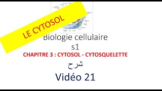 biologie cellulaire s1 vidéo 021  CYTOSOL  CYTOSQUELETTE شرح [upl. by Abagael]