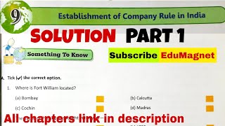 DAV CLASS 8 SOCIAL SCIENCE CHAPTER 9 ESTABLISHMENT OF COMPANY RULE IN INDIA SOLUTION PART 1 [upl. by Nwahsan]