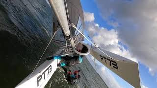 Nacra 20  N 1319 knots  half wind and a dive part II  358 kmh [upl. by Haya]