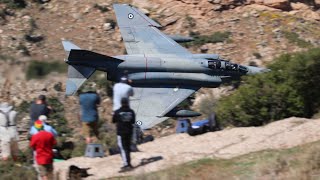 THE LEGENDARY F4 PHANTOMS FLYING LOW IN THE GREEK MACH LOOP  4K [upl. by Tsan]