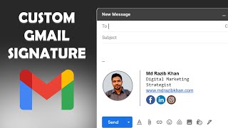 Easy steps to create Gmail signature with icons and image  Gmail signature template download [upl. by Poul529]