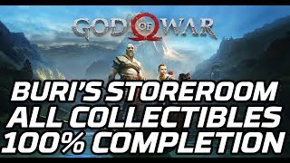 God of War Buris Storeroom  All Collectibles Legendary Chests Odins Raven [upl. by Jew]