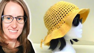 Mesh Sun Hat Crochet Tutorial crochet videotutorials crochet videotutorial [upl. by Leibman]