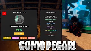 COMO PEGAR GRIMORIO E VASSOU NO GRIMOIRES ERA ROBLOX [upl. by Donnell]