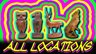 ALL Wooden Statue Pick Up Locations Eagle Wolf Deer Owl Upgrade bow quotRavequot [upl. by Docila]