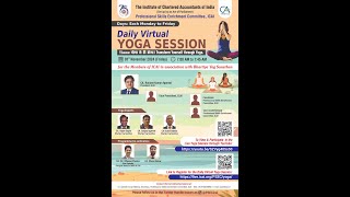 Daily Virtual Yoga Session for the Members of ICAI in association with Bhartiya Yog Sansthan [upl. by Kristopher]