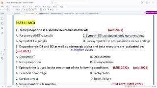 6 autonomics nervous system questions MCQ فارما مراجعة اسئلة [upl. by Debera]