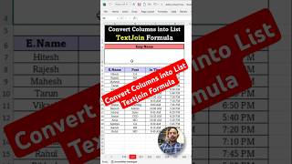 Convert Columns into List Using Textjoin  Convert Columns into List  Textjoin Formula in Excel [upl. by Arahd894]