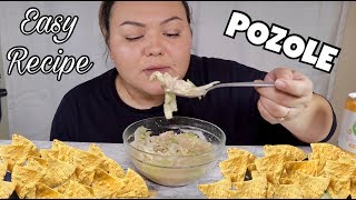 MEXICAN POZOLE MUKBANG RECIPE WHATS IN MY FRIDGE [upl. by Kemp609]