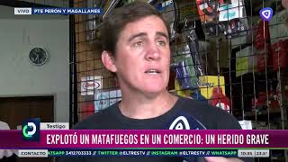 Explotó un matafuegos en un comercio [upl. by Aneres638]